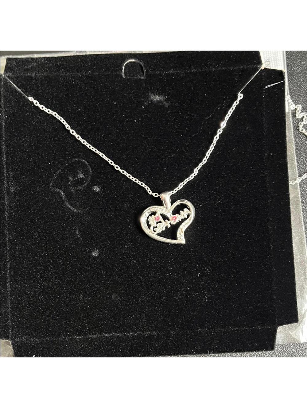 Heart Pendant Necklace with Pink Accents